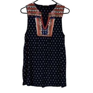 THML Anthropologie Embroidered Sleeveless Blouse size medium